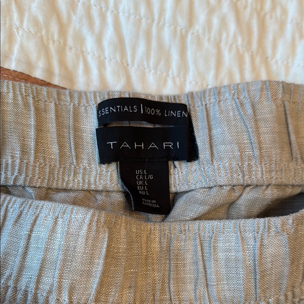 Tahari Linen Capris - Light Gray - Picture 2 of 4